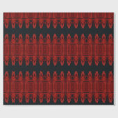 Tribal Western Rood Zwart Art Pattern Bull Skull Cadeaupapier (Vlak)