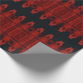 Tribal Western Rood Zwart Art Pattern Bull Skull Cadeaupapier (Hoek)