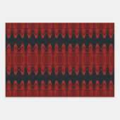 Tribal Western Rood Zwart Art Pattern Bull Skull Inpakpapier Vel (Voorkant 2)