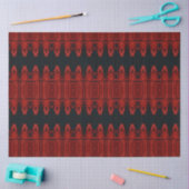 Tribal Western Rood Zwart Art Pattern Bull Skull Tissuepapier (Craft)