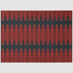 Tribal Western Rood Zwart Art Pattern Bull Skull Tissuepapier