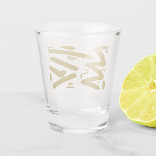 Tribal White en Gold Shot Glas (Achterkant)