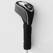 Tribal White Wolf Head Silhouette Laurel Monogram Golfheadcover (Schuin)