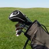 Tribal White Wolf Head Silhouette Laurel Monogram Golfheadcover (Insitu)