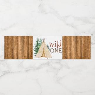 Tribal Wild Een tipi 1e Waterfles Labels Waterfles Etiket