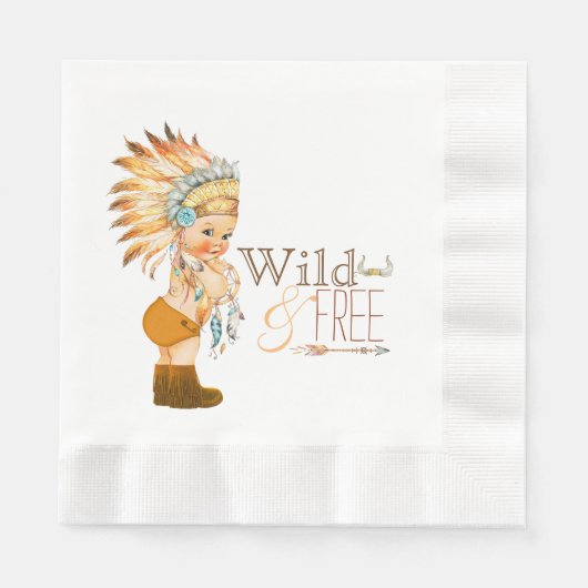 Tribal Wild en Free Boy Baby shower Servet (Voorkant)