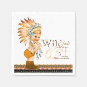 Tribal Wild en Free Boy Baby shower Servetten