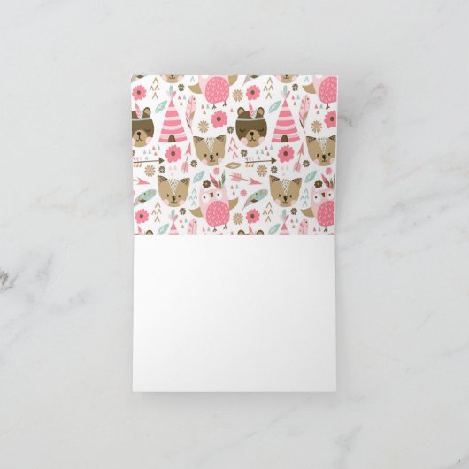 Tribal Wild One Baby shower dank u nota Bedankkaart (Binnen)