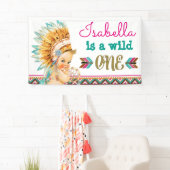 Tribal Wild One Birthday Banner 1e verjaardag (Insitu)