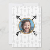 Tribal Wild One Birthday Party Invitation Crown Kaart (Achterkant)