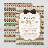 Tribal Wild One Boys eerste verjaardagsfeestje Kaart (Voorkant / Achterkant)