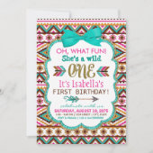 Tribal Wild One First Birthday Party Uitnodigingen (Voorkant)