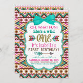 Tribal Wild One First Birthday Party Uitnodigingen (Voorkant / Achterkant)
