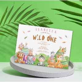 Tribal Wild One Safari Woodland Verjaardag Kaart