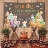 Tribal Wild One Safari Woodland Verjaardagsfeest Spandoek