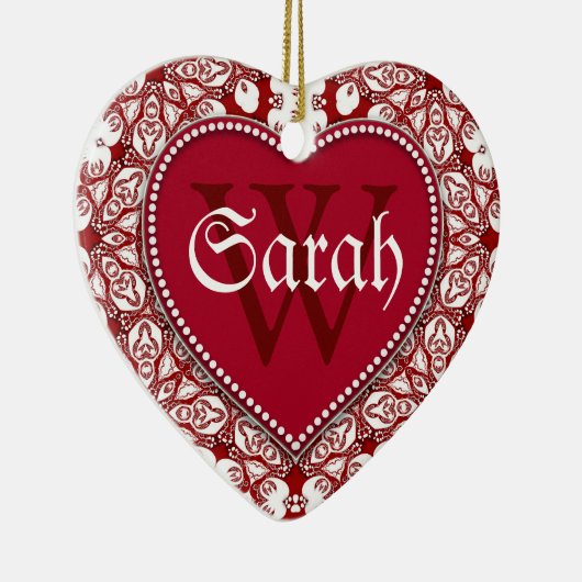 Tribal Witte Rode Naam Deursignalen Ornament (Rechts)