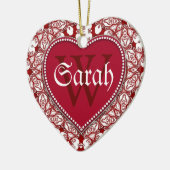 Tribal Witte Rode Naam Deursignalen Ornament (Links)