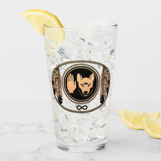 Tribal Wolf Art Glasses Metis Flag Drinkware Glas (Voorkant ijs)