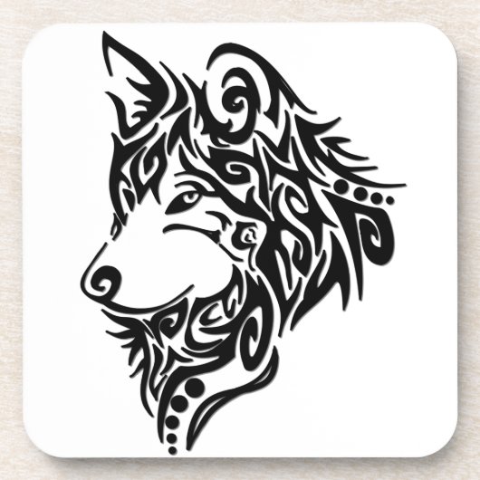 Tribal Wolf Bier Onderzetter (Voorkant)