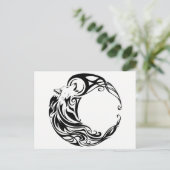 Tribal Wolf Briefkaart (Staand voorkant)