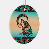 Tribal Wolf Ceramic Ornament (Rechts)