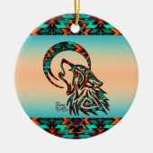Tribal Wolf Ceramic Ornament (Voorkant)