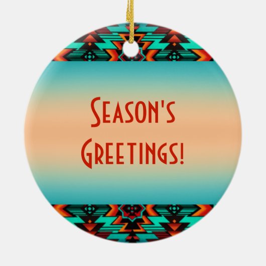 Tribal Wolf Ceramic Ornament (Achterkant)