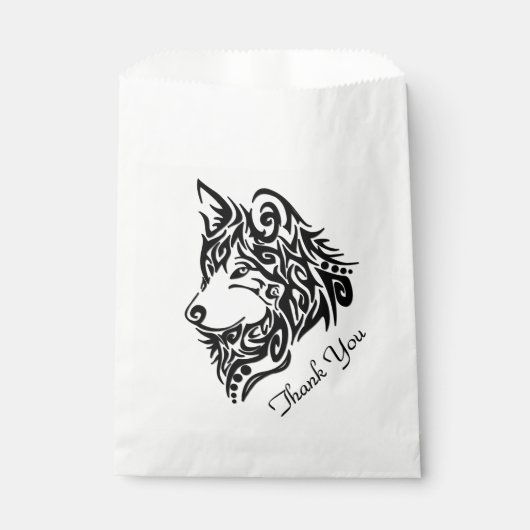 Tribal Wolf dank u Bedankzakje (Voorkant)