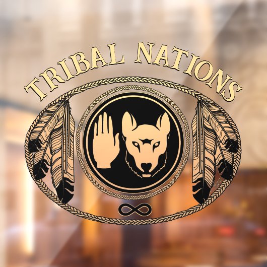 Tribal Wolf Decal Custom Metis Flag Window Cling (Vel 2)