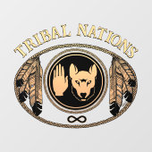 Tribal Wolf Decal Custom Metis Flag Window Cling (Vel)