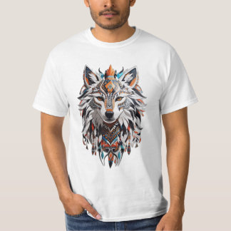 Tribal wolf dier ontworpen tshirt