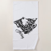 Tribal Wolf gepersonaliseerd Strandlaken (Voorkant)
