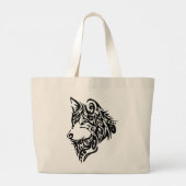 Tribal Wolf Grote Tote Bag (Achterkant)