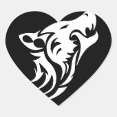 Tribal Wolf Hart Sticker (Voorkant)