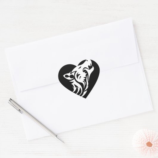 Tribal Wolf Hart Sticker (Envelop)