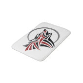 Tribal Wolf Howling Red Black Gray Moon Badmat (Gekanteld)