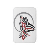 Tribal Wolf Howling Red Black Gray Moon Badmat (Voorkant Verticaal)