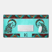 Tribal Wolf huilen bij de maan Bureaumat (Keyboard & Muis)