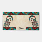 Tribal Wolf huilen bij de maan Bureaumat (Voorkant)