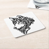 Tribal Wolf Kartonnen Onderzetters (Schuin)