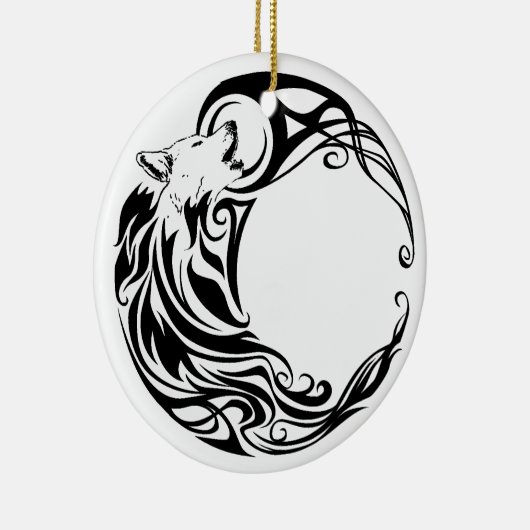 Tribal Wolf Keramisch Ornament (Rechts)