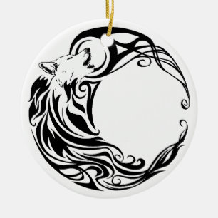 Tribal Wolf Keramisch Ornament