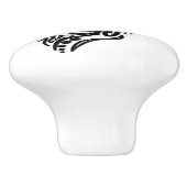 Tribal Wolf Keramische Knop (Zijkant)