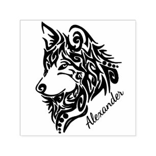 Tribal Wolf met naam Zelfinktende Stempel