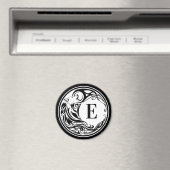 Tribal Wolf Monogram Magneet (Insitu (Vaatwasser))