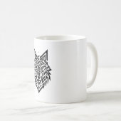 Tribal Wolf Mug – Bold Geometric Animal Design Koffiemok (Voorkant rechts)