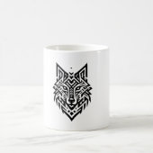 Tribal Wolf Mug – Bold Geometric Animal Design Koffiemok (Center)