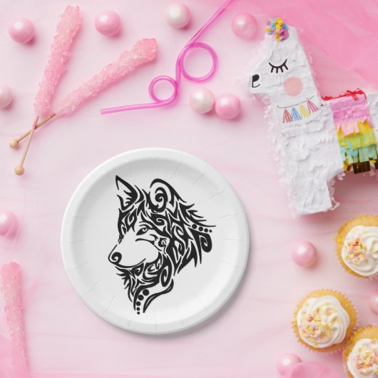 Tribal Wolf Papieren Bordje (Feest)