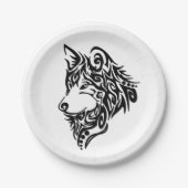 Tribal Wolf Papieren Bordje (Voorkant)