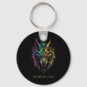 Tribal Wolf Patch - "Verzorg dat beest" Sleutelhanger (Voorkant)
